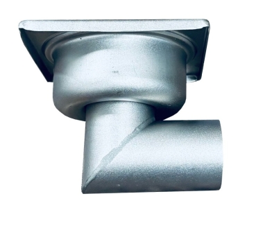 Preview: Edelstahl Bodenablauf, Kellerablauf 10 x 10 cm waagerecht Abgang DN 40